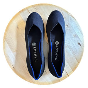 Rothy's The Flats Women Sz 9 Black Ballet Flats Slip On Round Toe Shoes